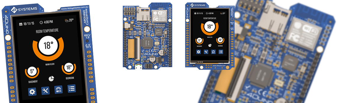 Ecran tactile 2,4'' programmable 4Duino-24 4D Systems - Cartes