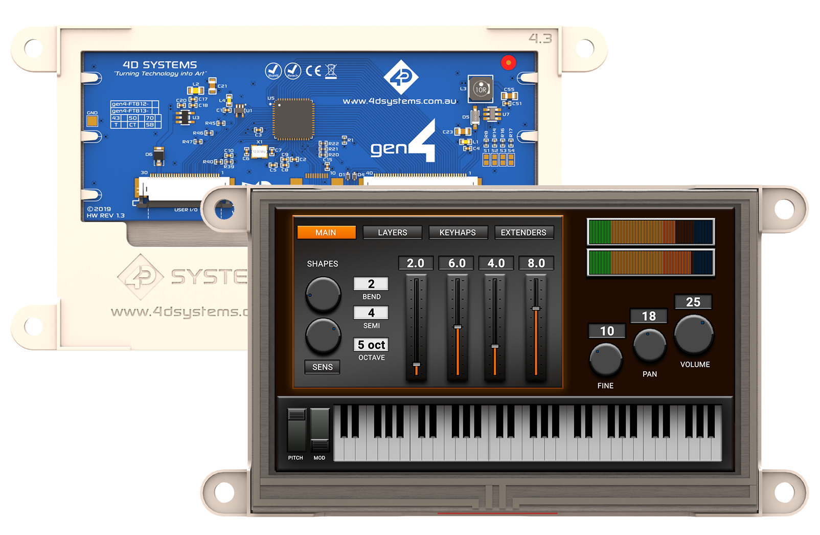 GEN4-FT812-43T-4DS / GEN4-FT812-43T | TFT LCD Display | 4D Systems ...